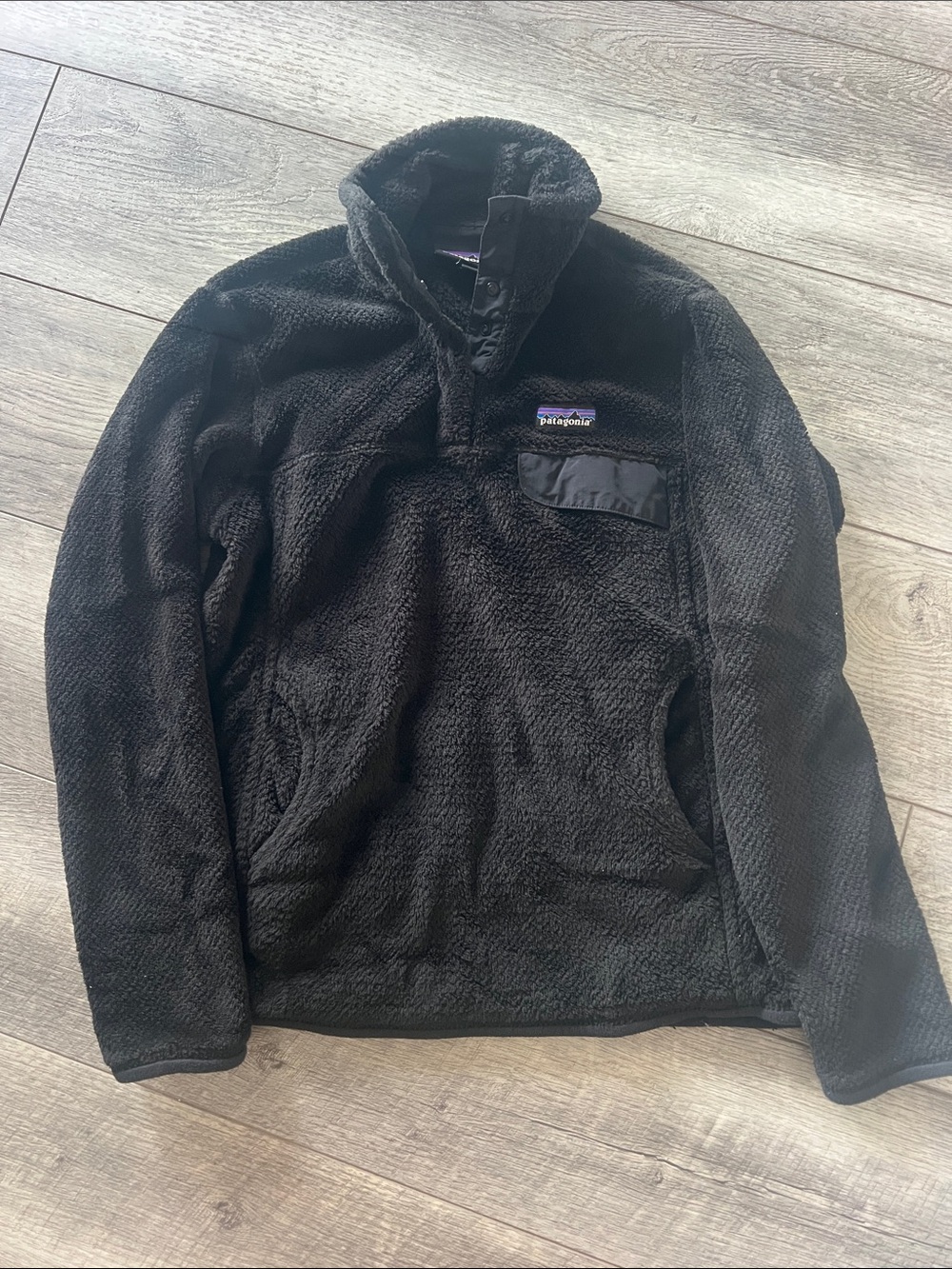 Patagonia Black Lightweight Quartersnap Pullover Fleece Jacket